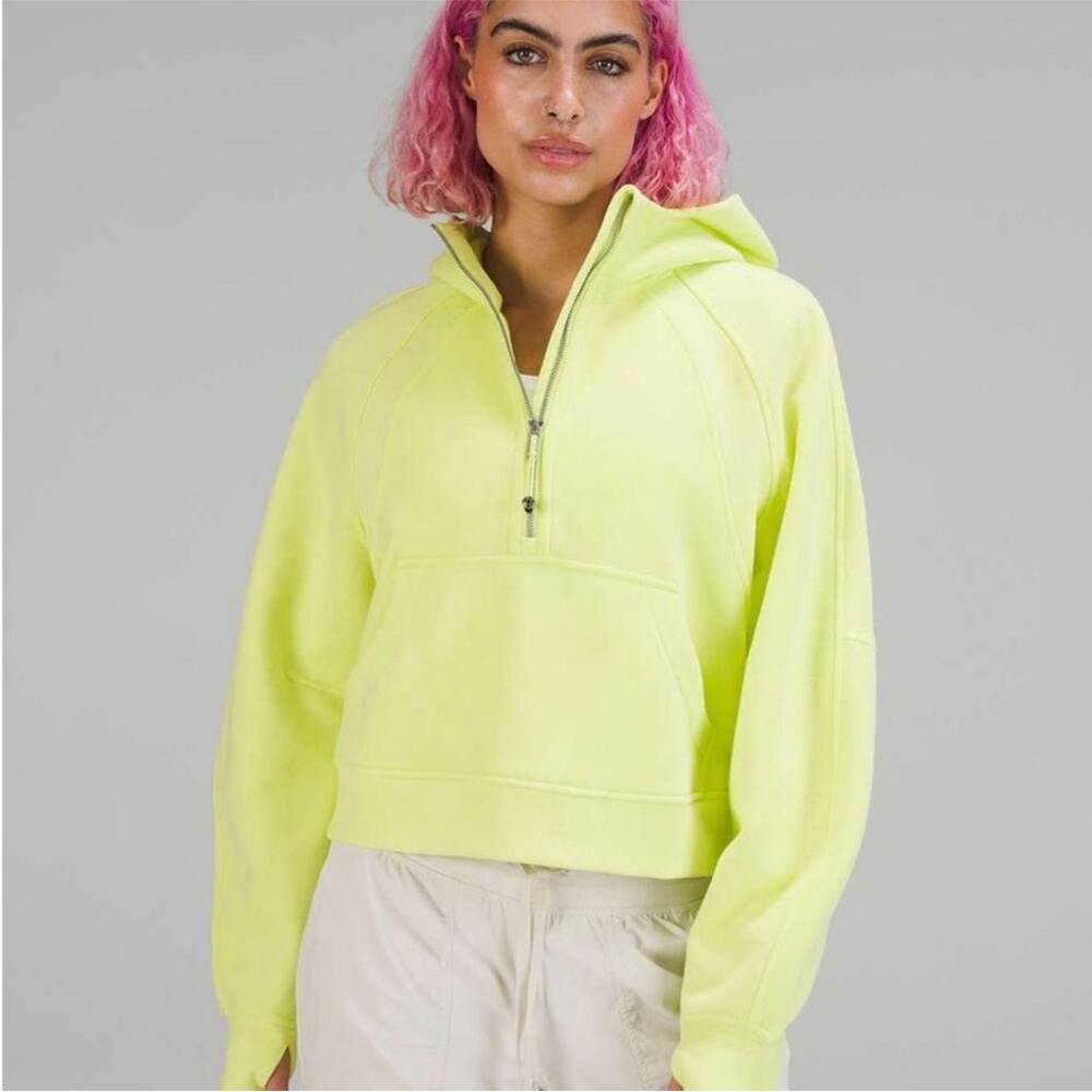 lululemon athletica Neon Yellow Half-Zip Hoodie